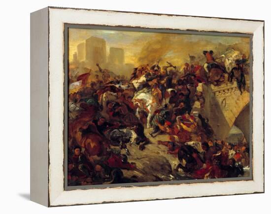 The Battle of Taillebourg Won by Saint Louis on 21 July 1242. Taillebourg, a Strategic Passage Betw-Ferdinand Victor Eugene Delacroix-Framed Premier Image Canvas