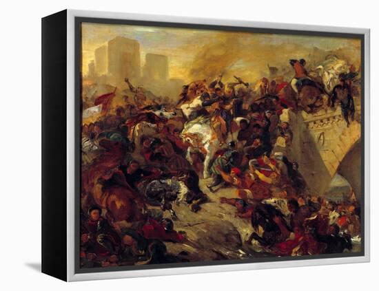 The Battle of Taillebourg Won by Saint Louis on 21 July 1242. Taillebourg, a Strategic Passage Betw-Ferdinand Victor Eugene Delacroix-Framed Premier Image Canvas