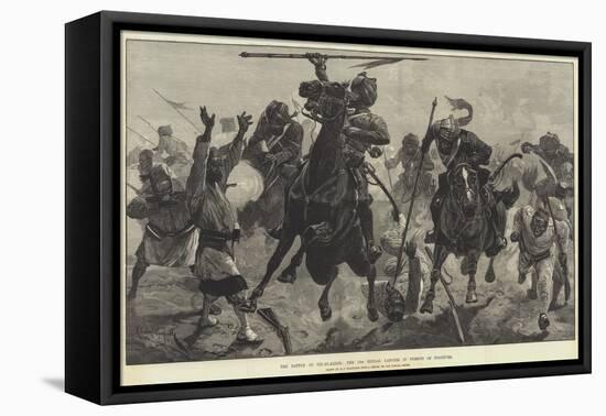 The Battle of Tel-El-Kebir, the 13th Bengal Lancers in Pursuit of Fugitives-Richard Caton Woodville II-Framed Premier Image Canvas