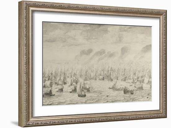 The Battle of Terheide, 1657-Willem Van De Velde the Elder-Framed Giclee Print