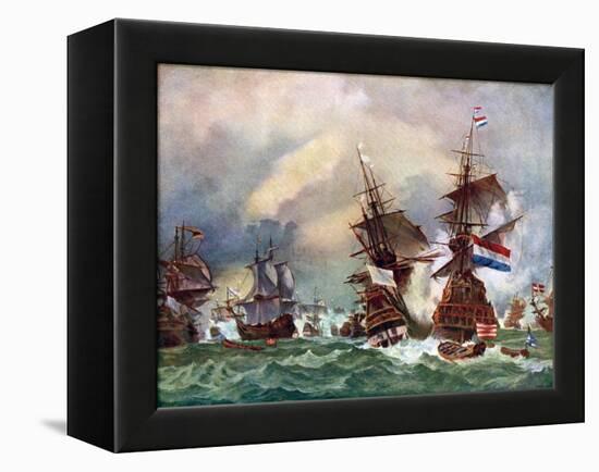 The Battle of Texel, 1673 (C192)-Eugene Isabey-Framed Premier Image Canvas