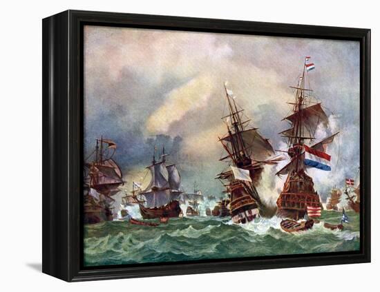 The Battle of Texel, 1673 (C192)-Eugene Isabey-Framed Premier Image Canvas