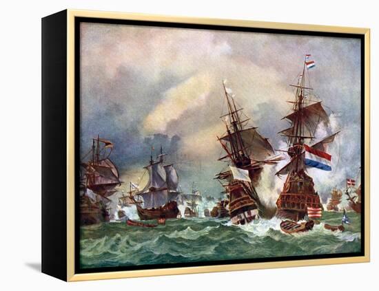 The Battle of Texel, 1673 (C192)-Eugene Isabey-Framed Premier Image Canvas