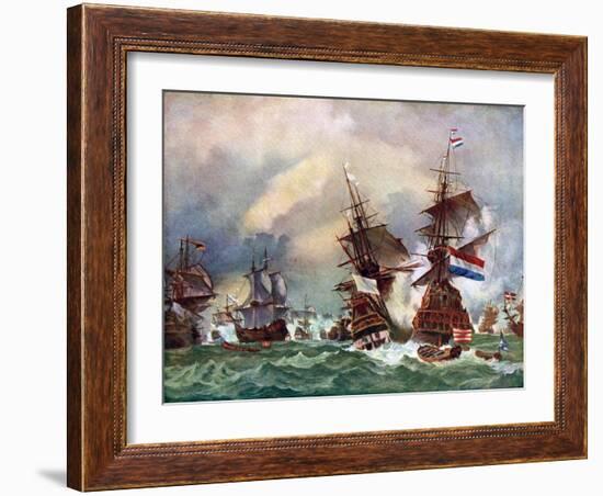 The Battle of Texel, 1673 (C192)-Eugene Isabey-Framed Giclee Print