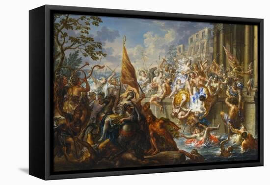 The Battle of the Amazons-Johann Georg Platzer-Framed Premier Image Canvas