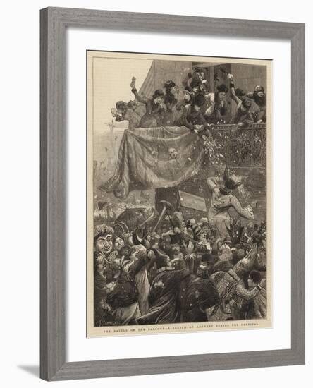 The Battle of the Balcony, a Sketch at Antwerp During the Carnival-Charles Joseph Staniland-Framed Giclee Print