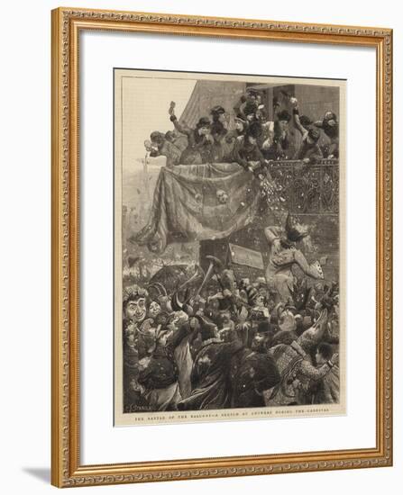 The Battle of the Balcony, a Sketch at Antwerp During the Carnival-Charles Joseph Staniland-Framed Giclee Print