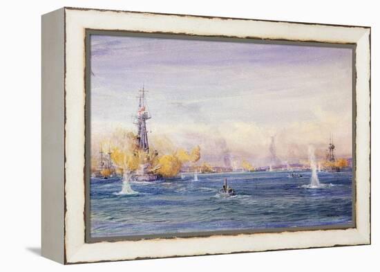 The Battle of the Dardanelles (1915) (Turkey), during the Gallipoli Campaign, in the Sea of Marmara-William Lionel Wyllie-Framed Premier Image Canvas