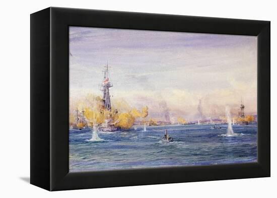 The Battle of the Dardanelles (1915) (Turkey), during the Gallipoli Campaign, in the Sea of Marmara-William Lionel Wyllie-Framed Premier Image Canvas
