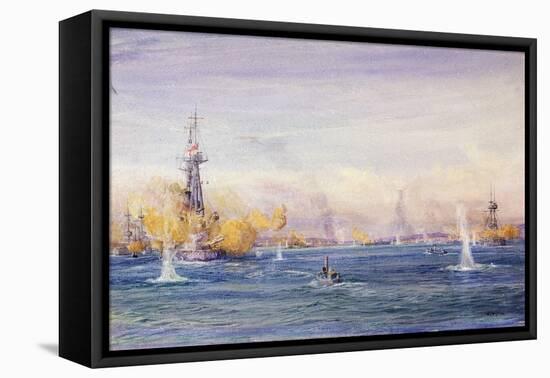 The Battle of the Dardanelles (1915) (Turkey), during the Gallipoli Campaign, in the Sea of Marmara-William Lionel Wyllie-Framed Premier Image Canvas