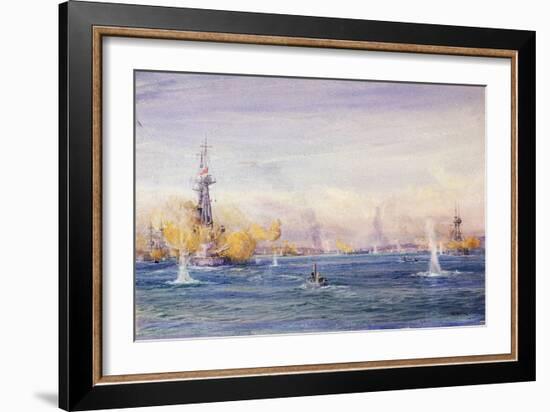 The Battle of the Dardanelles (1915) (Turkey), during the Gallipoli Campaign, in the Sea of Marmara-William Lionel Wyllie-Framed Giclee Print