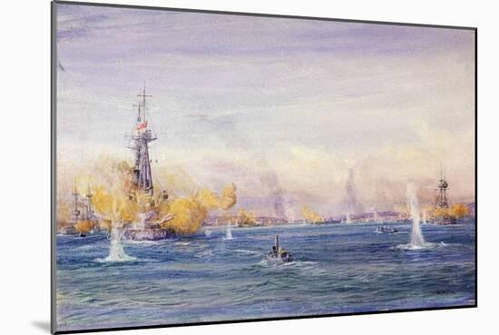 The Battle of the Dardanelles (1915) (Turkey), during the Gallipoli Campaign, in the Sea of Marmara-William Lionel Wyllie-Mounted Giclee Print