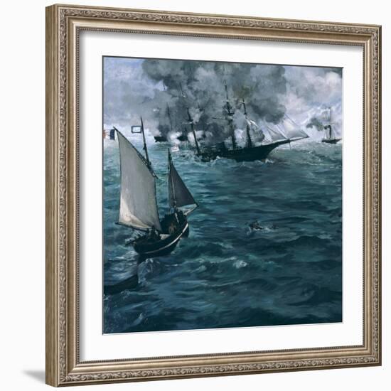 The Battle of the Kearsarge and the Alabama, 1864-Edouard Manet-Framed Giclee Print