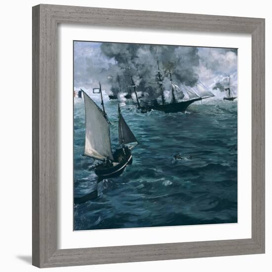 The Battle of the Kearsarge and the Alabama, 1864-Edouard Manet-Framed Giclee Print