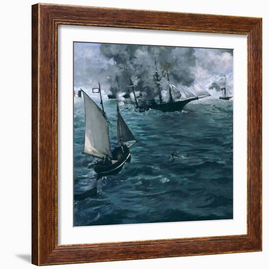 The Battle of the Kearsarge and the Alabama, 1864-Edouard Manet-Framed Giclee Print