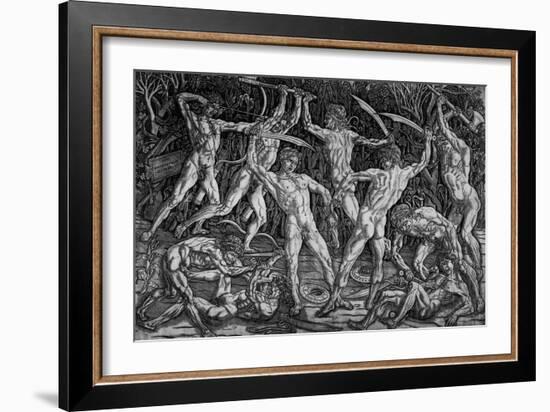 The Battle of the Naked Men, Around 1470-Antonio Pollaiolo-Framed Giclee Print