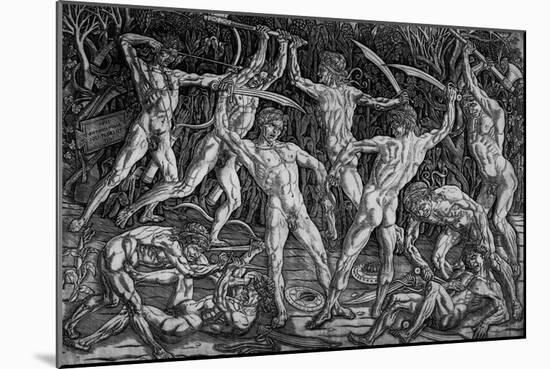 The Battle of the Naked Men, Around 1470-Antonio Pollaiolo-Mounted Giclee Print