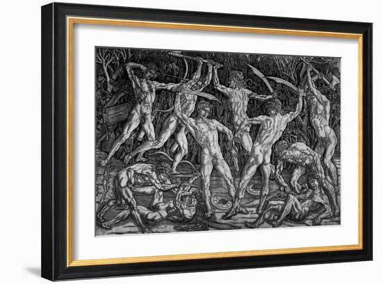 The Battle of the Naked Men, Around 1470-Antonio Pollaiolo-Framed Giclee Print