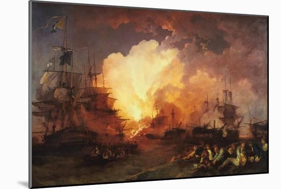The Battle of the Nile, August 1798-J Philippe de Loutherbough-Mounted Giclee Print