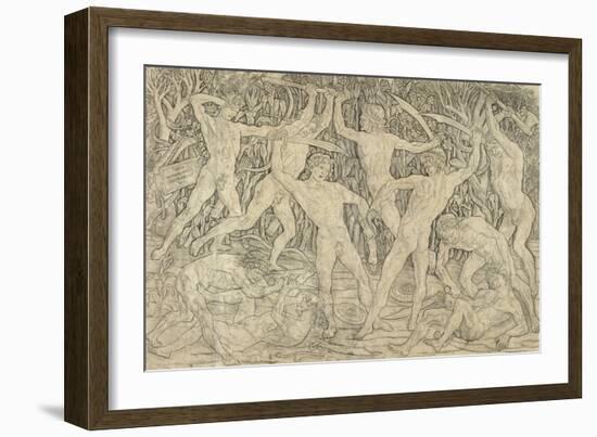 The Battle of the Nudes, 1470S-Antonio Pollaiuolo-Framed Giclee Print
