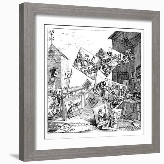 The Battle of the Pictures, 1745-William Hogarth-Framed Giclee Print