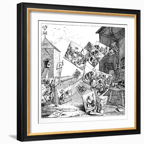 The Battle of the Pictures, 1745-William Hogarth-Framed Giclee Print