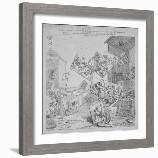 The Battle of the Pictures, a Bidder's Ticket for Hogarth's Auction of 19 Paintings, 1744-William Hogarth-Framed Giclee Print