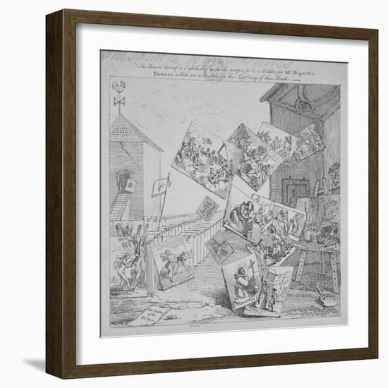 The Battle of the Pictures, a Bidder's Ticket for Hogarth's Auction of 19 Paintings, 1744-William Hogarth-Framed Giclee Print