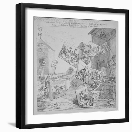 The Battle of the Pictures, a Bidder's Ticket for Hogarth's Auction of 19 Paintings, 1744-William Hogarth-Framed Giclee Print