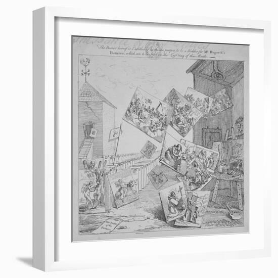 The Battle of the Pictures, a Bidder's Ticket for Hogarth's Auction of 19 Paintings, 1744-William Hogarth-Framed Giclee Print