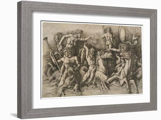 The Battle of the Sea Gods, Ca 1475-Andrea Mantegna-Framed Giclee Print