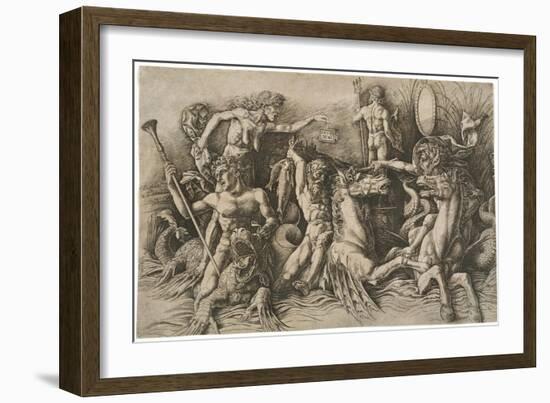 The Battle of the Sea Gods, Ca 1475-Andrea Mantegna-Framed Giclee Print