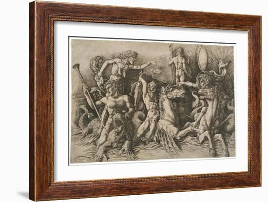 The Battle of the Sea Gods, Ca 1475-Andrea Mantegna-Framed Giclee Print