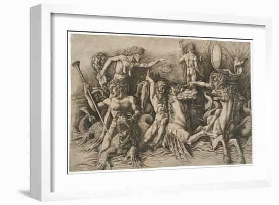 The Battle of the Sea Gods, Ca 1475-Andrea Mantegna-Framed Giclee Print