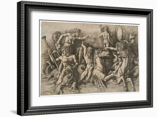 The Battle of the Sea Gods, Ca 1475-Andrea Mantegna-Framed Giclee Print