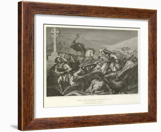 The Battle of Tours, Ad 732-Alphonse Marie de Neuville-Framed Giclee Print