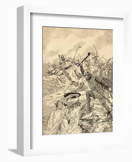 The Battle of Tours Aka the Battle of Poitiers, 732. from Agenda Buvard Du Bon Marche Published…-null-Framed Giclee Print