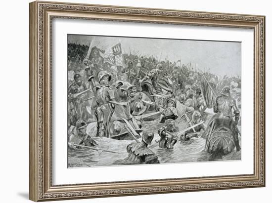 The Battle of Towton in 1461, Illustration from Hutchinsons 'Story of the British Nation'-Richard Caton Woodville-Framed Giclee Print