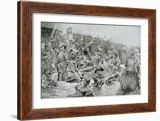 The Battle of Towton in 1461, Illustration from Hutchinsons 'Story of the British Nation'-Richard Caton Woodville-Framed Giclee Print