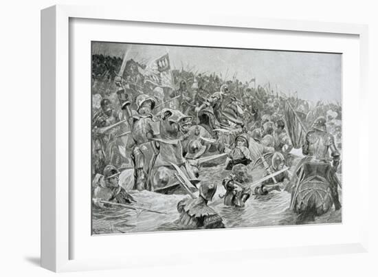 The Battle of Towton in 1461, Illustration from Hutchinsons 'Story of the British Nation'-Richard Caton Woodville-Framed Giclee Print