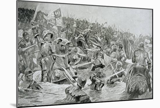 The Battle of Towton in 1461, Illustration from Hutchinsons 'Story of the British Nation'-Richard Caton Woodville-Mounted Giclee Print