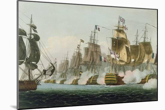 The Battle of Trafalgar, 21st October 1805, for J. Jenkins's "Naval Achievements"-Thomas Whitcombe-Mounted Giclee Print