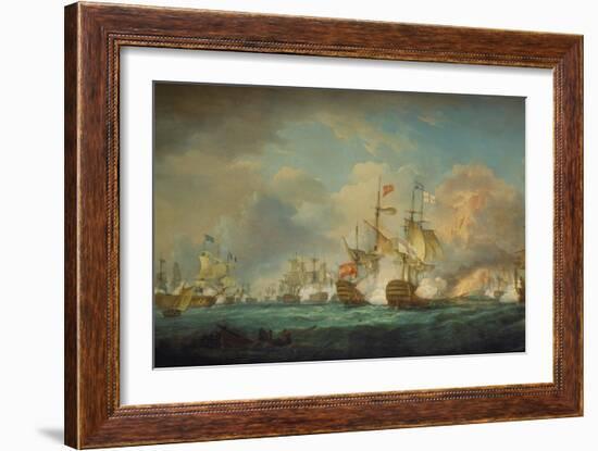 The Battle of Trafalgar, 21st October 1805. Painted 1806-Thomas Whitcombe-Framed Giclee Print