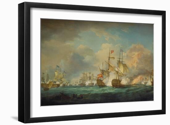 The Battle of Trafalgar, 21st October 1805. Painted 1806-Thomas Whitcombe-Framed Giclee Print