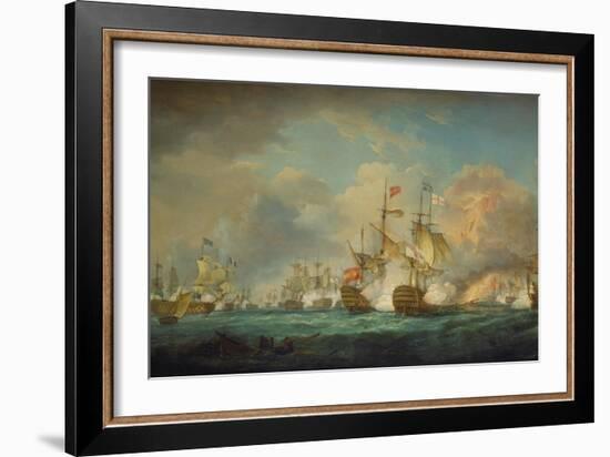 The Battle of Trafalgar, 21st October 1805. Painted 1806-Thomas Whitcombe-Framed Giclee Print