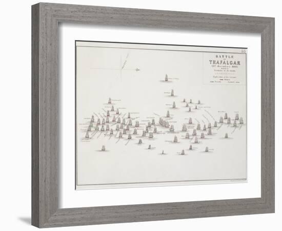 The Battle of Trafalgar, 21st October 1805, Positions in the Battle, circa 1830s-Alexander Keith Johnston-Framed Giclee Print