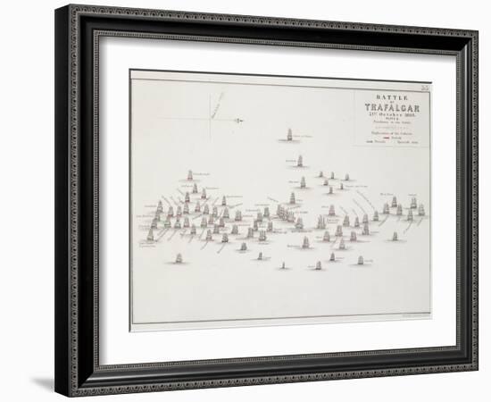 The Battle of Trafalgar, 21st October 1805, Positions in the Battle, circa 1830s-Alexander Keith Johnston-Framed Giclee Print