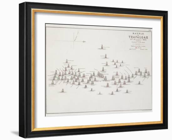 The Battle of Trafalgar, 21st October 1805, Positions in the Battle, circa 1830s-Alexander Keith Johnston-Framed Giclee Print