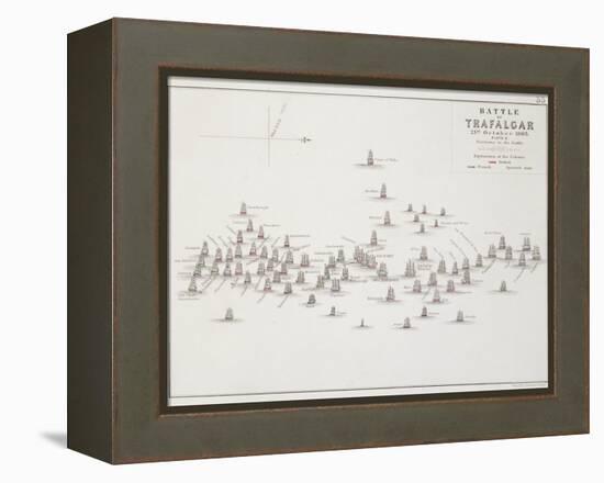 The Battle of Trafalgar, 21st October 1805, Positions in the Battle, circa 1830s-Alexander Keith Johnston-Framed Premier Image Canvas