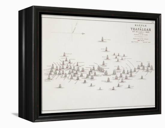 The Battle of Trafalgar, 21st October 1805, Positions in the Battle, circa 1830s-Alexander Keith Johnston-Framed Premier Image Canvas